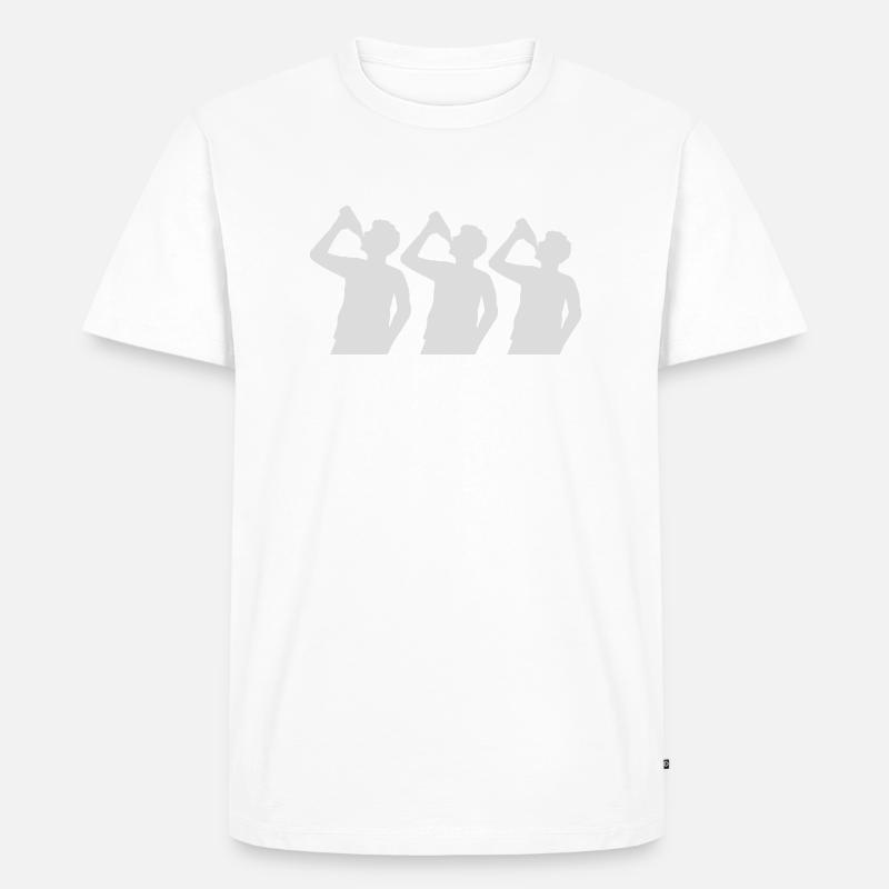 Silhouette 3 Freunde Bier - Männer Premium Bio T-Shirt - Weiß