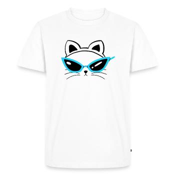 Cool Cat... Cat Sunglasses Face - Men's Premium Organic T-Shirt - white - Front - Nico (187cm)