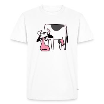 Elise la vache aigrie - T-shirt Premium bio Homme - blanc - Devant - Nico (187cm)