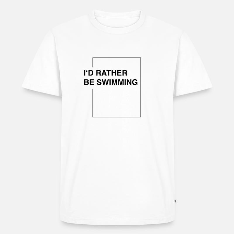 I'd rather be swimming - Männer Premium Bio T-Shirt - Weiß