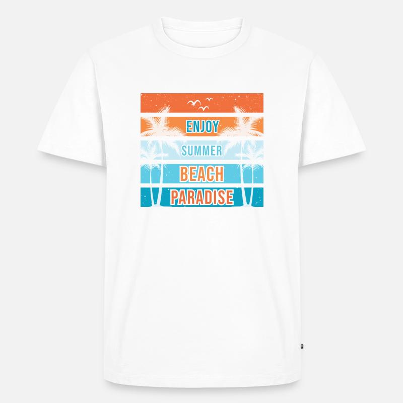 Beach Paradise - Männer Premium Bio T-Shirt - Weiß