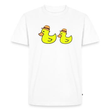 Chapeau de canard - T-shirt Premium bio Homme - blanc - Devant - Nico (187cm)
