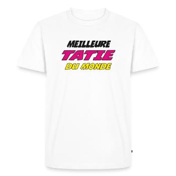 MEILLEURE TATIE DU MONDE 44376 - T-shirt Premium bio Homme - blanc - Devant - Nico (187cm)