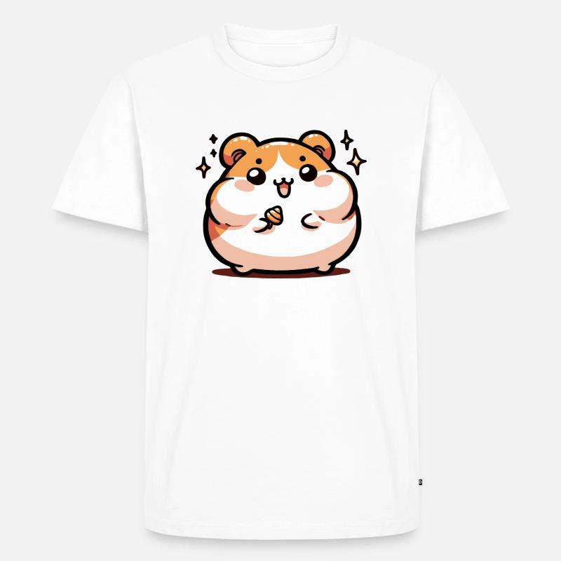 dicker Hamster - Männer Premium Bio T-Shirt - Weiß