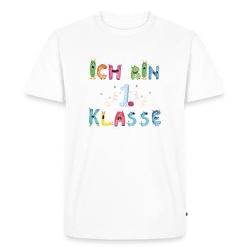 Ich bin 1. klasse Monster kids Kindergeschenk - Männer Premium Bio T-Shirt - Weiß - Vorne - Nico (187cm)