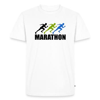 marathon - T-shirt Premium bio Homme - blanc - Devant - Nico (187cm)
