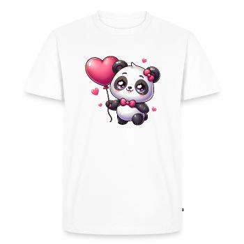 Kawaii Panda - Men's Premium Organic T-Shirt - white - Front - Nico (187cm)