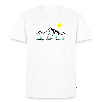Mountains - Men's Premium Organic T-Shirt - white - Front - Nico (187cm)