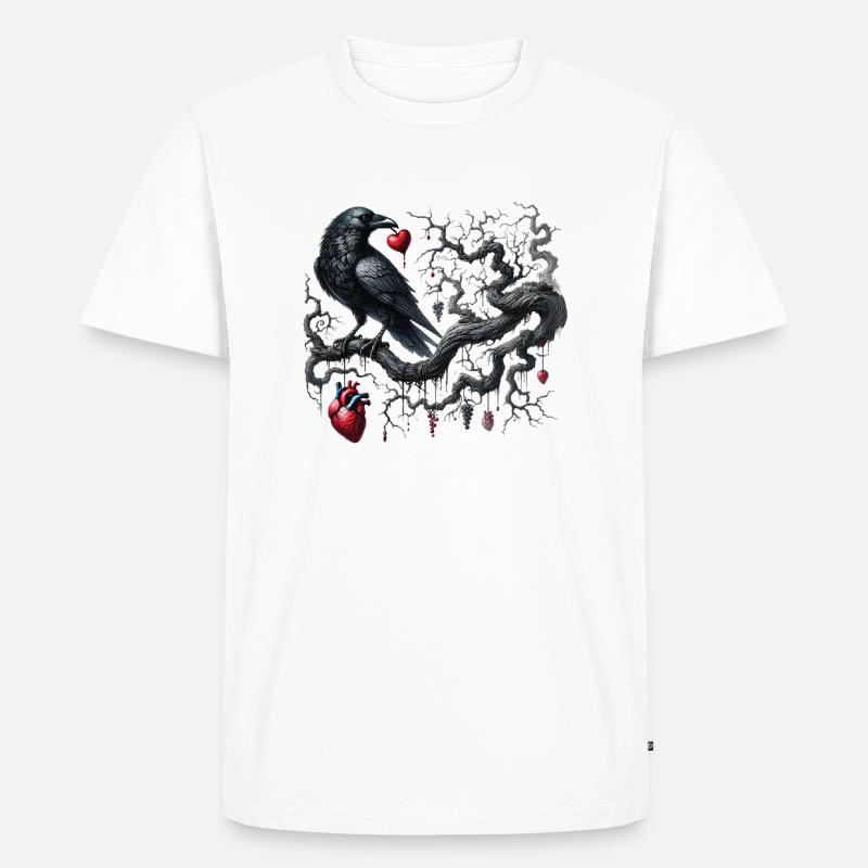 Dark Romance: Gothic-Ästhetik - Männer Premium Bio T-Shirt - Weiß