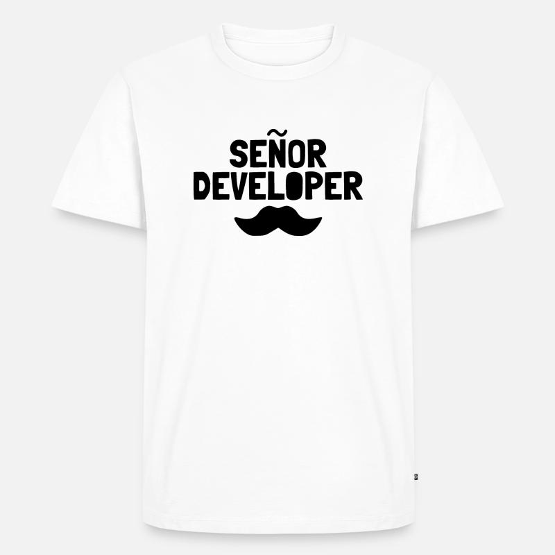 Senor Developer Entwickler - Männer Premium Bio T-Shirt - Weiß