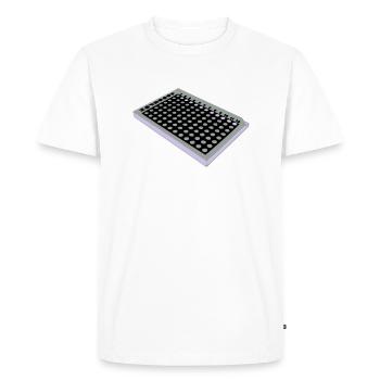 96 Well Plate / 96 perforated plate - Men's Premium Organic T-Shirt - white - Front - Nico (187cm)