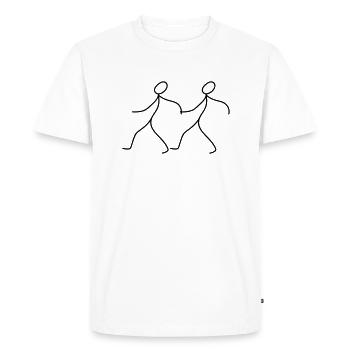Strichmaennchen go for a walk with you - Men's Premium Organic T-Shirt - white - Front - Nico (187cm)