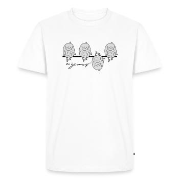 quatre oiseaux - T-shirt Premium bio Homme - blanc - Devant - Nico (187cm)