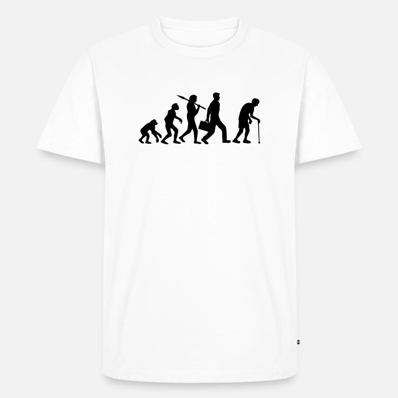 Evolution Opa Design - Männer Premium Bio T-Shirt - Weiß