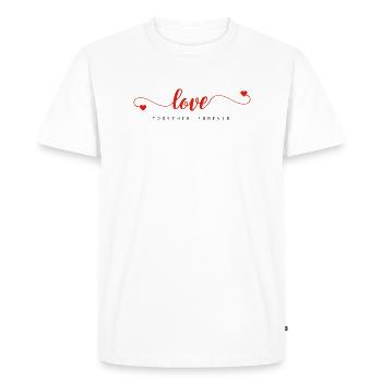 Amor Juntos por Siempre / Love Together Forever - Men's Premium Organic T-Shirt - white - Front - Nico (187cm)