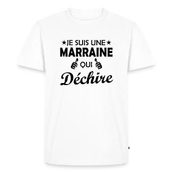 je suis une marraine qui déchire - T-shirt Premium bio Homme - blanc - Devant - Nico (187cm)