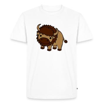 Grand bison doux - T-shirt Premium bio Homme - blanc - Devant - Nico (187cm)