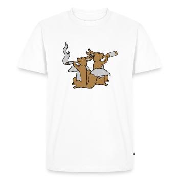 2 Écureuils de fête - T-shirt Premium bio Homme - blanc - Devant - Nico (187cm)