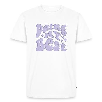 Faire de mon mieux violet - T-shirt Premium bio Homme - blanc - Devant - Nico (187cm)