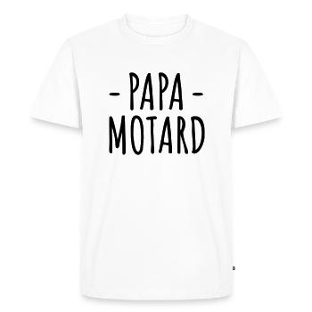 Papa motard cadeau motard, fête des pères, moto - T-shirt Premium bio Homme - blanc - Devant - Nico (187cm)