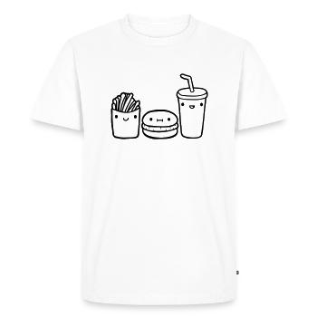 Équipe Fast Food - T-shirt Premium bio Homme - blanc - Devant - Nico (187cm)