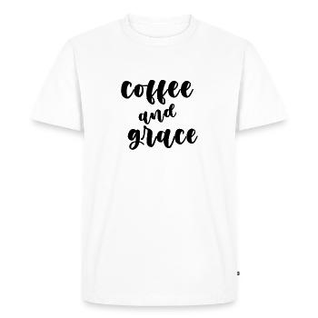 coffee and grace - Men's Premium Organic T-Shirt - white - Front - Nico (187cm)