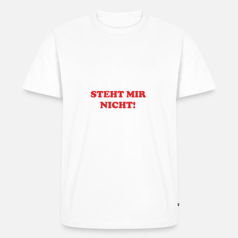 waschbrettbauch - Männer Premium Bio T-Shirt - Weiß