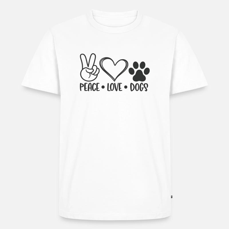 PeaceLoveDogs - Männer Premium Bio T-Shirt - Weiß