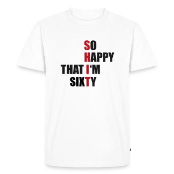 60 - Men's Premium Organic T-Shirt - white - Front - Nico (187cm)