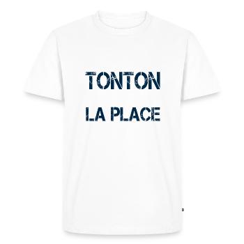Tonton dans la place - T-shirt Premium bio Homme - blanc - Devant - Nico (187cm)