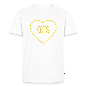 Amoureux des chats - T-shirt Premium bio Homme - blanc - Devant - Nico (187cm)