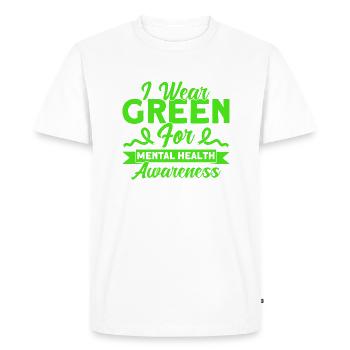 Conscience psychologique Green Loop Dépression - T-shirt Premium bio Homme - blanc - Devant - Nico (187cm)