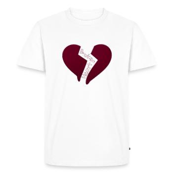 cœur brisé - T-shirt Premium bio Homme - blanc - Devant - Nico (187cm)