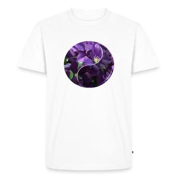 Fleurs yin yang - T-shirt Premium bio Homme - blanc - Devant - Nico (187cm)