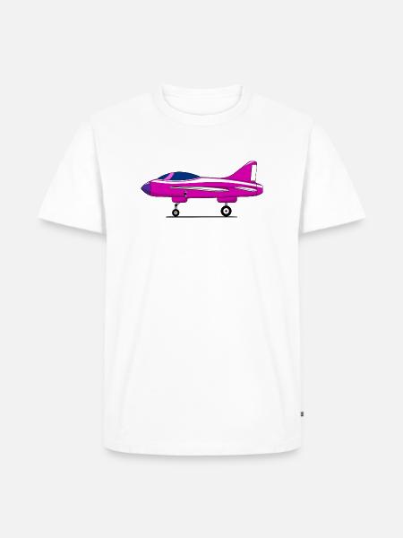 Flugzeug Fahrwerk Pink - Männer Premium Bio T-Shirt - Weiß
