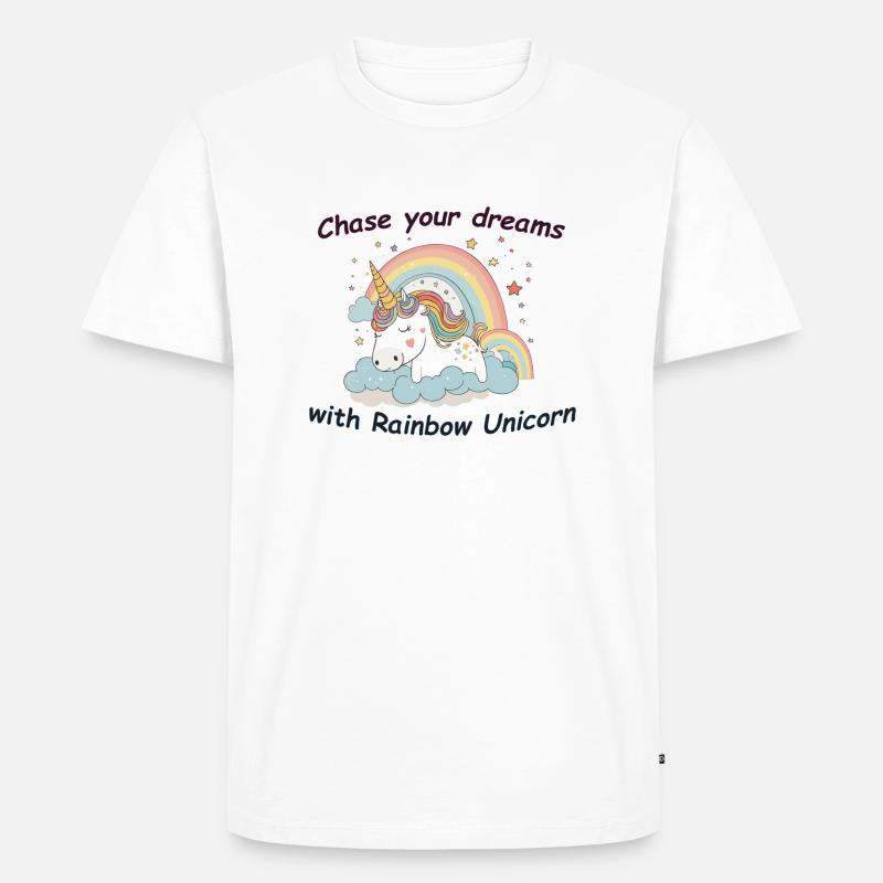 Traum vom Einhorn - Männer Premium Bio T-Shirt - Weiß
