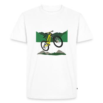 VTT, pas de pitié pour le mollet - T-shirt Premium bio Homme - blanc - Devant - Nico (187cm)