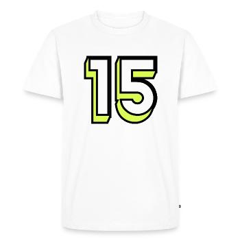 15. 15 YEARS. 15th ANNIVERSARY. BIRTHDAY 15 YEARS. - Men's Premium Organic T-Shirt - white - Front - Nico (187cm)