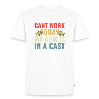 Cant Work aujourd’hui mon bras est dans un plâtre - T-shirt Premium bio Homme - blanc - Devant - Nico (187cm)
