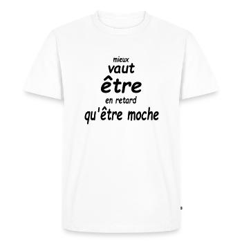 mieux vaut - T-shirt Premium bio Homme - blanc - Devant - Nico (187cm)