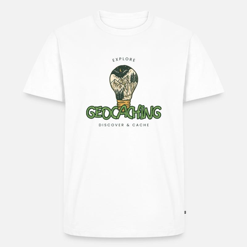 Explore, Discover & Cache Geocaching - Men's Premium Organic T-Shirt - white