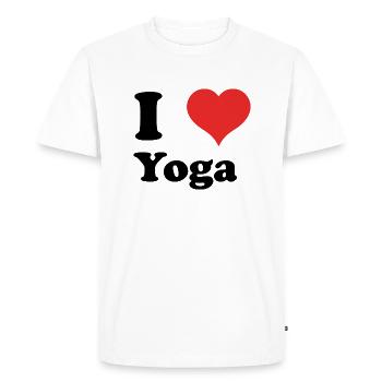 J’adore le yoga - T-shirt Premium bio Homme - blanc - Devant - Nico (187cm)