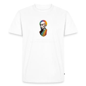Reposez-vous et soyez gentil | Citation Zen - T-shirt Premium bio Homme - blanc - Devant - Nico (187cm)