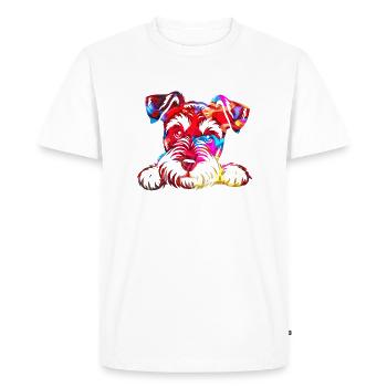 Chien chiot chien mignon Corgi aquarelle Art Cartoon Wof - T-shirt Premium bio Homme - blanc - Devant - Nico (187cm)