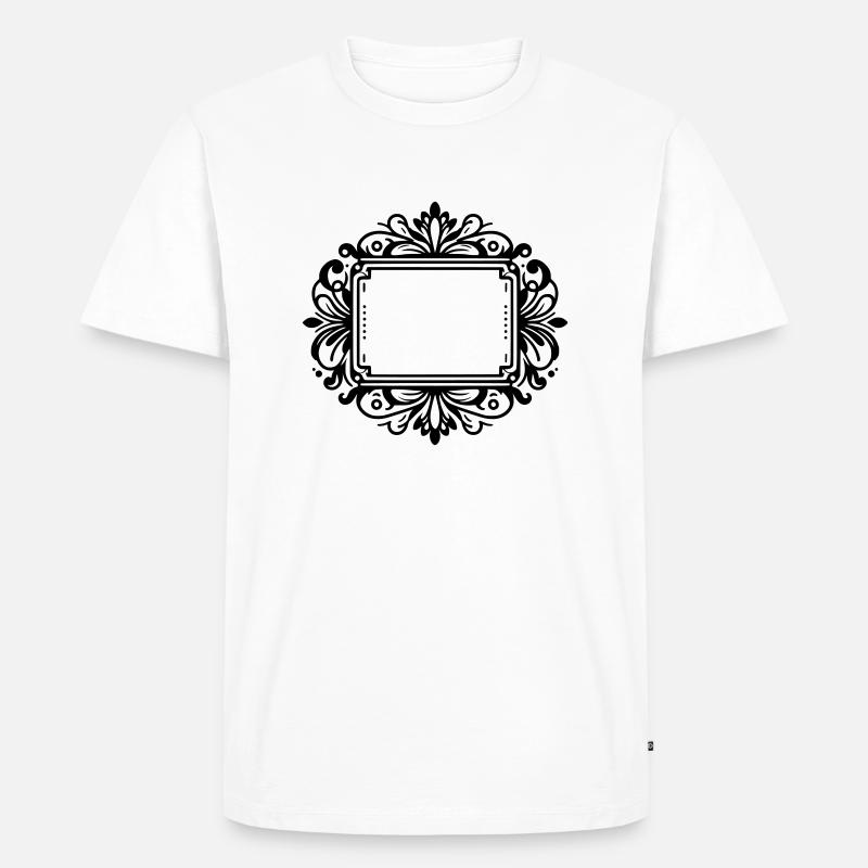 Rahmen Emblem Schild - Männer Premium Bio T-Shirt - Weiß