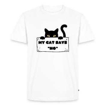 Mon chat dit non - T-shirt Premium bio Homme - blanc - Devant - Nico (187cm)