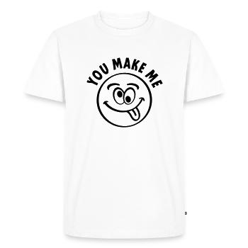 Tu me rends fou - T-shirt Premium bio Homme - blanc - Devant - Nico (187cm)
