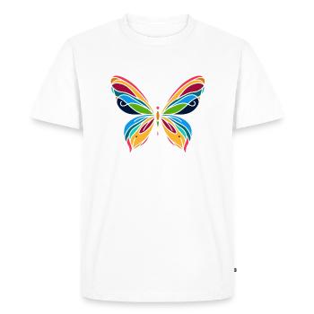 Schmetterling - Männer Premium Bio T-Shirt - Weiß - Vorne - Nico (187cm)
