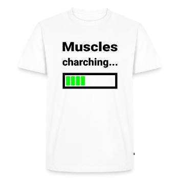 Chemise drôle pour la salle de sport Fitness Musculation Sports - T-shirt Premium bio Homme - blanc - Devant - Nico (187cm)