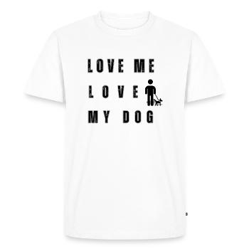 Aime-moi, aime mon chien - T-shirt Premium bio Homme - blanc - Devant - Nico (187cm)